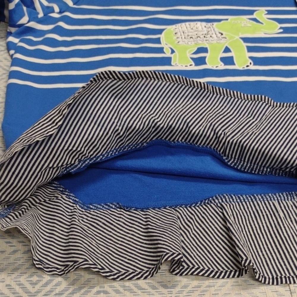 NEW Crown & Ivy Women's Blue and White Striped  with Elephant - Picture 11 of 16